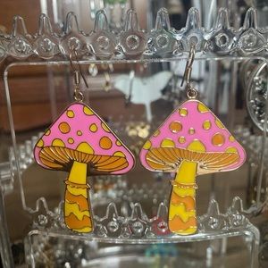 mushroom earrings